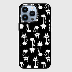 Чехол для iPhone 13 Pro Перевёрнутые Коты, цвет: 3D-черный