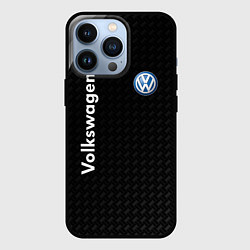 Чехол для iPhone 13 Pro Volkswagen карбон, цвет: 3D-черный