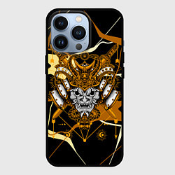 Чехол для iPhone 13 Pro Золотая маска демона, цвет: 3D-черный