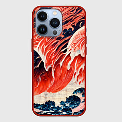 Чехол для iPhone 13 Pro Великая красная волна, цвет: 3D-красный
