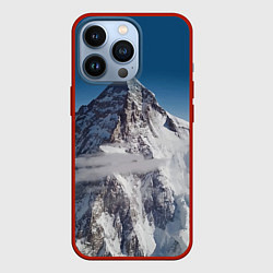 Чехол для iPhone 13 Pro Каракорум, К2, Чогори, 8614 м - вторая по высоте, цвет: 3D-красный