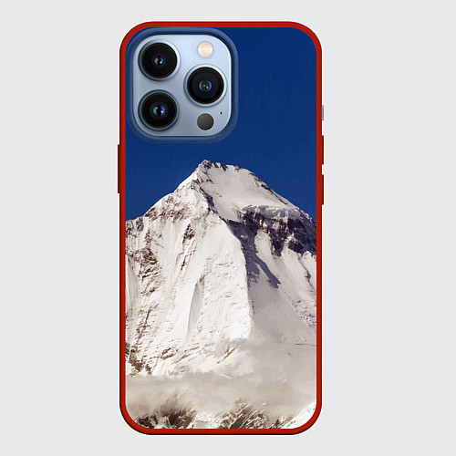 Чехол iPhone 13 Pro Дхаулагири - белая гора, Гималаи, 8167 м / 3D-Красный – фото 1