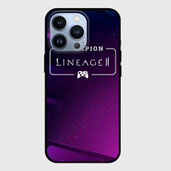 Чехол для iPhone 13 Pro Lineage 2 gaming champion: рамка с лого и джойстик, цвет: 3D-черный