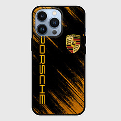 Чехол для iPhone 13 Pro Порше - Оранжевые потертости, цвет: 3D-черный