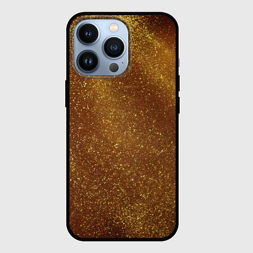 Чехол iPhone 13 Pro Золотая пыль / 3D-Черный – фото 1