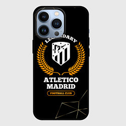 Чехол для iPhone 13 Pro Лого Atletico Madrid и надпись legendary football, цвет: 3D-черный