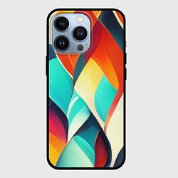 Чехол для iPhone 13 Pro Красивые многоцветные узоры, цвет: 3D-черный