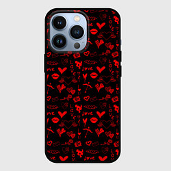 Чехол для iPhone 13 Pro Знаки нашей любви, цвет: 3D-черный