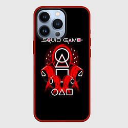 Чехол для iPhone 13 Pro Игра в кальмара - Squid Game, цвет: 3D-красный
