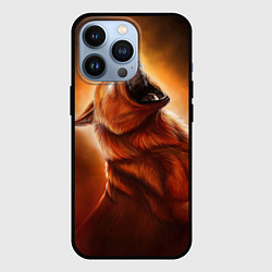 Чехол для iPhone 13 Pro Огненный волк, цвет: 3D-черный