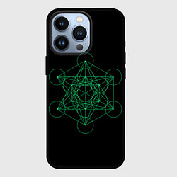 Чехол для iPhone 13 Pro Куб Метатрона на чёрном фоне, цвет: 3D-черный