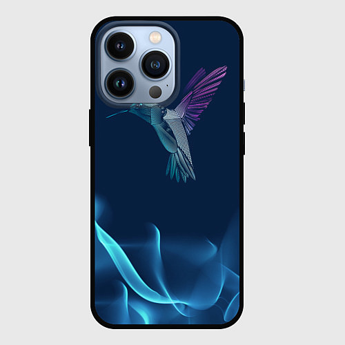 Чехол iPhone 13 Pro Колибри в полете / 3D-Черный – фото 1