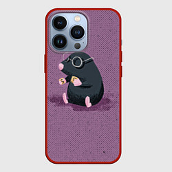 Чехол для iPhone 13 Pro Маленький крот, цвет: 3D-красный