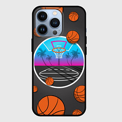 Чехол для iPhone 13 Pro Летящие баскетбольные мячики, цвет: 3D-черный