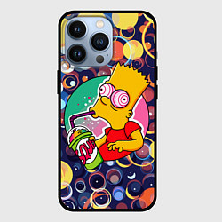 Чехол для iPhone 13 Pro Bart Simpson пьёт лимонад, цвет: 3D-черный