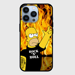 Чехол для iPhone 13 Pro Homer Simpson - Rock n Roll!, цвет: 3D-черный
