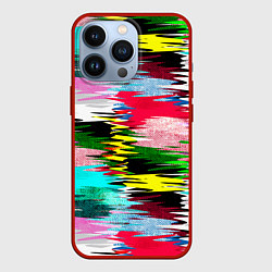 Чехол для iPhone 13 Pro Абстрактный многоцветный неоновый узор, цвет: 3D-красный