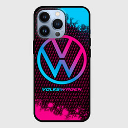 Чехол для iPhone 13 Pro Volkswagen - neon gradient, цвет: 3D-черный