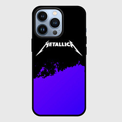 Чехол для iPhone 13 Pro Metallica purple grunge, цвет: 3D-черный