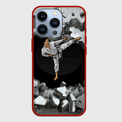 Чехол для iPhone 13 Pro Боевые искусства - каратист, цвет: 3D-красный