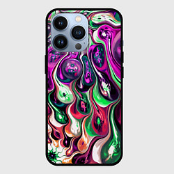 Чехол для iPhone 13 Pro Движение вируса, цвет: 3D-черный