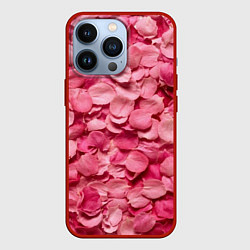 Чехол для iPhone 13 Pro Лепестки прекрасных роз, цвет: 3D-красный