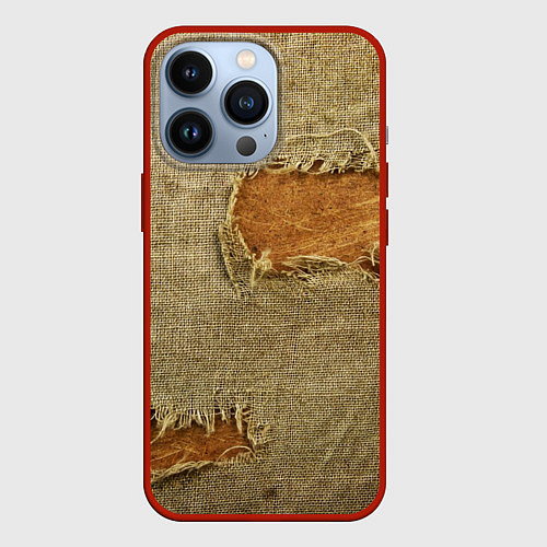 Чехол iPhone 13 Pro Старая рваная мешковина - авангард / 3D-Красный – фото 1