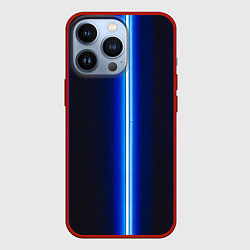 Чехол для iPhone 13 Pro Неоновое синее свечение, цвет: 3D-красный