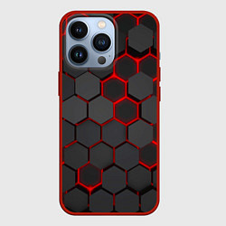 Чехол для iPhone 13 Pro Под чешуей дракона, цвет: 3D-красный