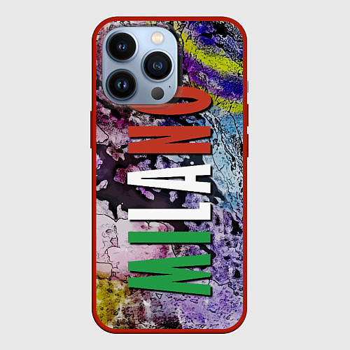 Чехол iPhone 13 Pro Avant-garde color texture - Milano / 3D-Красный – фото 1