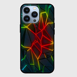 Чехол для iPhone 13 Pro Семицветный перелив, цвет: 3D-черный