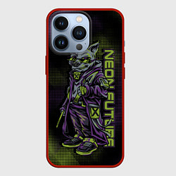 Чехол для iPhone 13 Pro Неоновый волк на стиле, цвет: 3D-красный