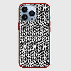 Чехол для iPhone 13 Pro Череп со зрачками, цвет: 3D-красный