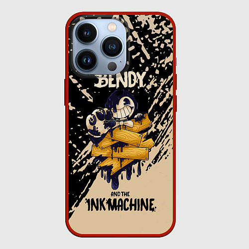 Чехол iPhone 13 Pro Bendy and the ink machine - краска / 3D-Красный – фото 1