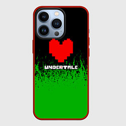 Чехол для iPhone 13 Pro Undertale - зеленая трава, цвет: 3D-красный