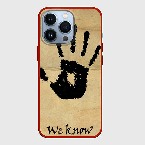 Чехол iPhone 13 Pro Скайрим - Мы знаем / 3D-Красный – фото 1