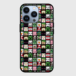 Чехол для iPhone 13 Pro Minecraft: characters, цвет: 3D-черный
