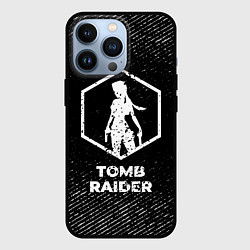 Чехол для iPhone 13 Pro Tomb Raider с потертостями на темном фоне, цвет: 3D-черный