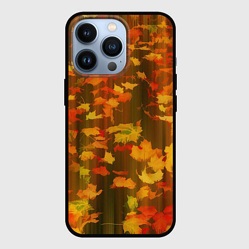 Чехол iPhone 13 Pro Осеннее золото / 3D-Черный – фото 1
