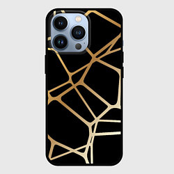 Чехол для iPhone 13 Pro Золотая сеть, цвет: 3D-черный