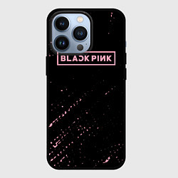 Чехол для iPhone 13 Pro Black pink розовые брызги, цвет: 3D-черный