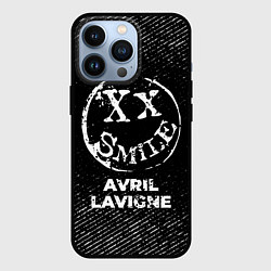 Чехол для iPhone 13 Pro Avril Lavigne с потертостями на темном фоне, цвет: 3D-черный