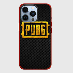 Чехол для iPhone 13 Pro PUBG gold, цвет: 3D-красный