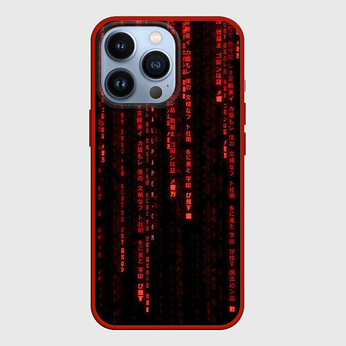 Чехол iPhone 13 Pro Программные иероглифы / 3D-Красный – фото 1