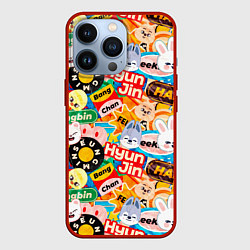 Чехол для iPhone 13 Pro Skzoo stickers characters, цвет: 3D-красный