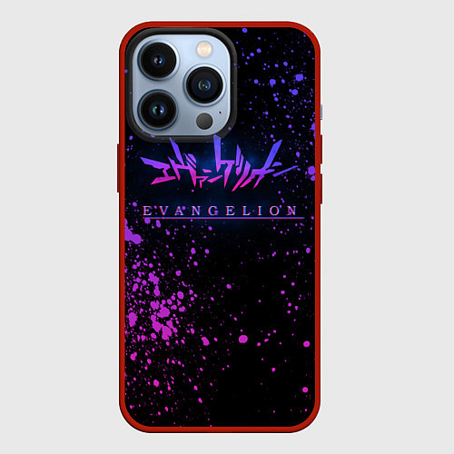 Чехол iPhone 13 Pro Evangelion neon logo / 3D-Красный – фото 1