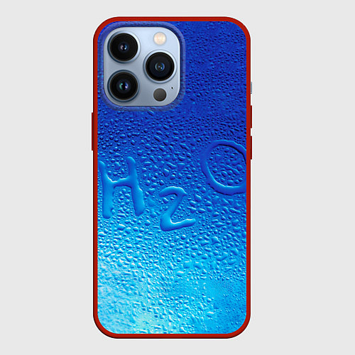 Чехол iPhone 13 Pro Вода - H2O / 3D-Красный – фото 1