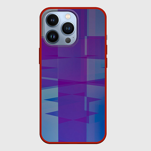Чехол iPhone 13 Pro Геометрические объёмные фиолетовые кубы / 3D-Красный – фото 1