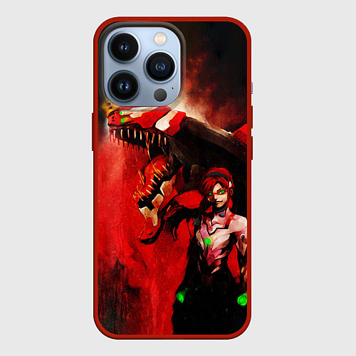 Чехол iPhone 13 Pro Neon Genesis Evangelion Unit-02 / 3D-Красный – фото 1