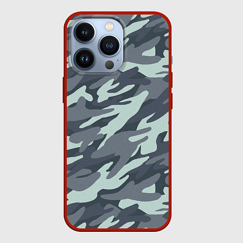 Чехол iPhone 13 Pro Узор камуфляж / 3D-Красный – фото 1